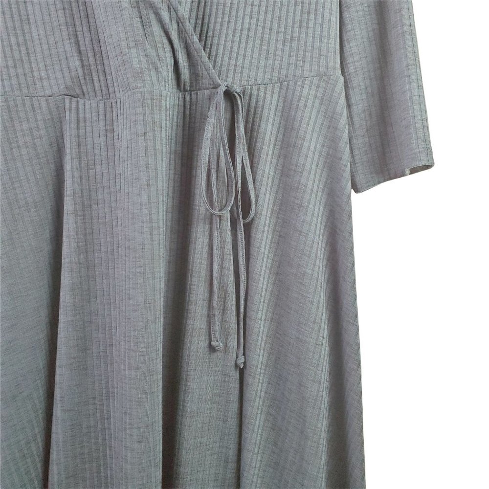 Torrid Teal Ribbed Knit Faux Wrap Dress Sz 1 (14/16) - Picture 6 of 10